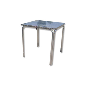 Tavolo in alluminio quadrato impilabile